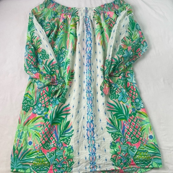 Lilly Pulitzer Floral Puff Sleeve Off The Shoulder Mini Dress Size Small NWT - Picture 7 of 8